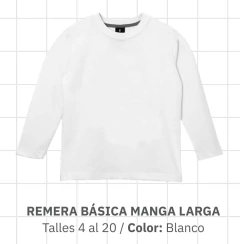 REMERA GEPETTO M/L BLANCA COLEGIAL UNISEX (GT258301)