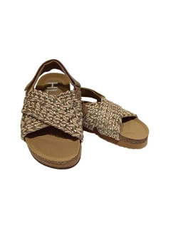 SANDALIA HUILEN FAJA CRUZADA TRENZADA ABROJO 27-36 PLATINO (HURIO/1PL) en internet