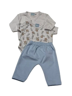 CONJUNTO PICOLO BEBE 3 PIEZAS BODY, SACO Y PANTALON ESTAMPA LEONES (PC2677432)