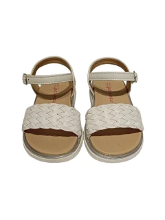 SANDALIA BOTANGUITA SANTORINI FAJA TRENZA CON HEBILLA 24-26 BLANCO (BOSANTBL) - comprar online