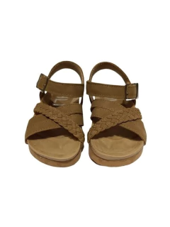 SANDALIA HUILEN UMMA FAJA CRUZADA CON HEBILLA 22-26 CAMEL (HUUMMACA) - comprar online