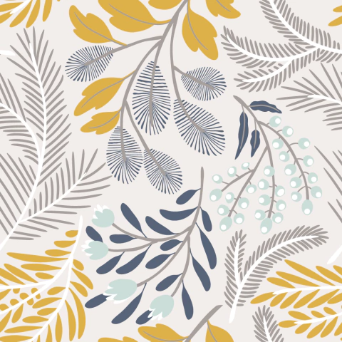 Delantal Flor Gris Mostaza