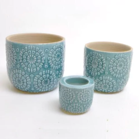 Florero / Maceta "Flor Azul"