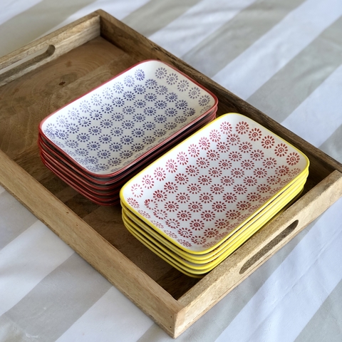 Plato de sushi, masas, bandeja estampada rectangular CHICA "Violeta" - TZ29VI