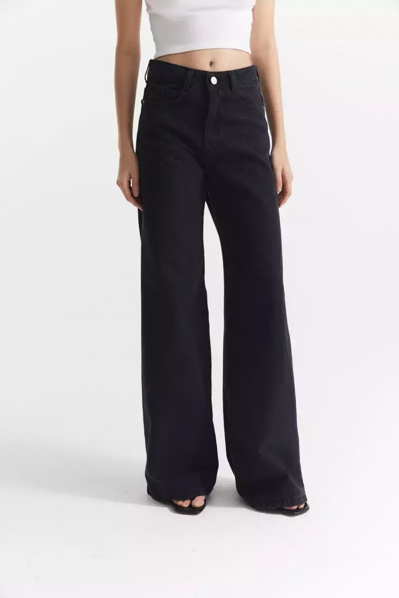 Jean wide leg full black