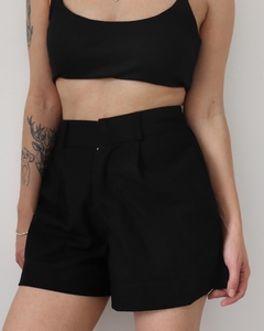 Shorts Alfaiataria Charlotte - Linho Preto