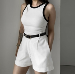 Cropped Loren - Branco e Preto