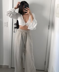 Calça Wide Leg Linho - Areia na internet