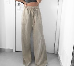 Calça Wide Leg Linho - Areia