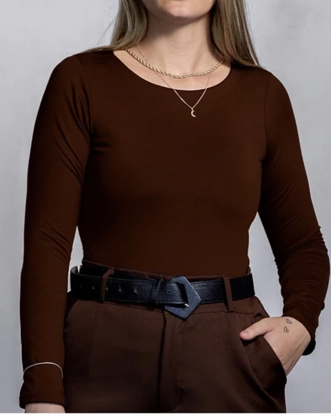 Body Fama manga longa gola careca - comprar online