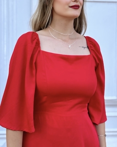 Imagem do Vestido curto decote quadrado e manga - Rizza