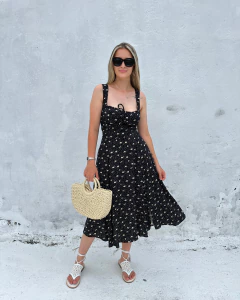 Vestido alça e amarração- Liberty - comprar online