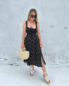 Vestido alça e amarração- Liberty - Loja Amaranto - Moda Feminina