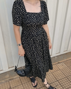 Vestido decote quadrado e manguinha- Liberty - comprar online