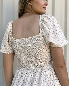 Vestido manguinha bufante e lastex- Liberty - loja online