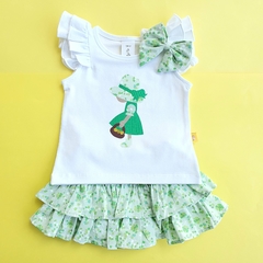 Conjunto Saia Baby Camponesa Verde