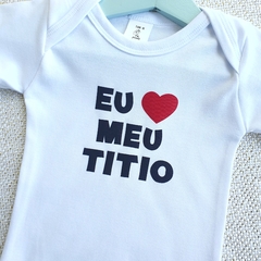 Body Manga Curta Eu Amo Meu Titio - comprar online