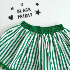 Saia Listrada Pompom (Verde) - comprar online