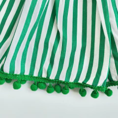 Saia Listrada Pompom (Verde) na internet