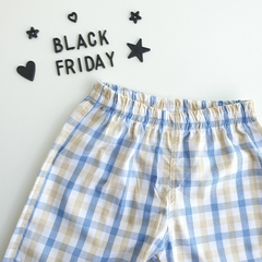 Shorts Xadrez (Bege/Azul) - comprar online