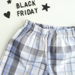 Shorts Xadrez (Cinza/Azul Claro) - comprar online