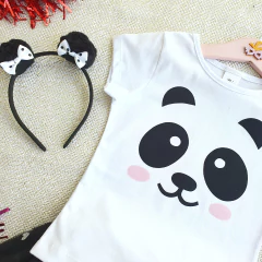 Conjunto Saia Tule Kids Panda (Baby Look) - Picole Baby