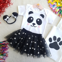 Conjunto Saia Tule Baby Panda (Body)