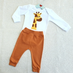 Conjunto Body Manga Longa Girafa (Marron)