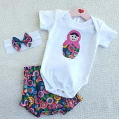 Conj. Tapa Fralda Bloomer Matrioska na internet