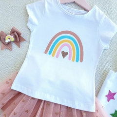 Conjunto Kids Saia Tule Arco-íris (Terracota) na internet