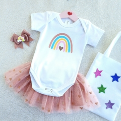 Conjunto Baby Saia Tule Arco-íris (Terracota) - comprar online