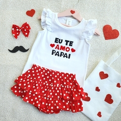 Conjunto Kids Saia Babado Eu te amo Papai (Poa) na internet