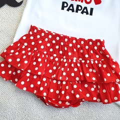 Conjunto Kids Saia Babado Eu te amo Papai (Poa) - Picole Baby