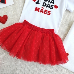 Imagem do Conj. Baby Saia 1° Dia das Mães (Branco/vermelho)