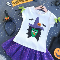 Conj. Kids Saia Tule Bruxa (Roxa)