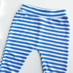 Calça Bebê Mijão Suedine (azul listrado) - comprar online