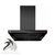 CAMPANA NEGRA ISLA PIANA 90 CM - CON EXTRACTOR - CON SALIDA AL EXTERIOR