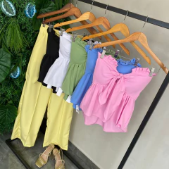 BLUSA CREPE TOMARA QUE CAIA BOJO LISA- - comprar online