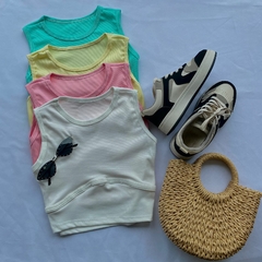 CROPED EM RIBANA REGATA DETALHE COSTURA BARRIGA-