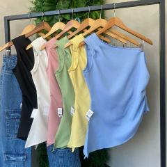 BLUSA ASSIMATRIA ALFAIATARIA COM ZIPER LATERAL- - loja online