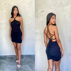 VESTIDO SUPLEX CURTO AMARRAÇAO NAS COSTAS- na internet