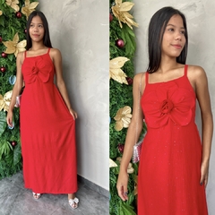 VESTIDO LONGO DUNA FLOR BRILHO- na internet