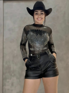 BODY TULE MANGA LONGA STRASS- - comprar online