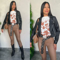 CALÇA SKINNY BASICA COURO FAKE- na internet