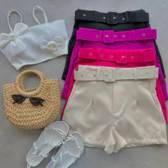 SHORT ALFAIATARIA CINTO TRADICIONAL- - Gringa Store