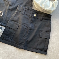 Imagem do SAIA JEANS CARGO ELASTANO BLACK-