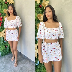 CONJUNTO CROPED E SHORT SAIA FLORIDO-