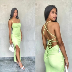 VESTIDO LONGO CANELADO EMPINA BUM BUMCOSTA NUA- na internet