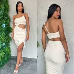 VESTIDO RIBANA RECORTES FRANZIDO- - Gringa Store