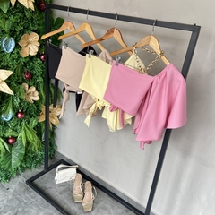 CROPED CREPE ALÇA UNICA BABADO- - comprar online
